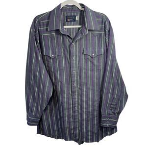 VTG Panhandle Slim Pearl Snap Shirt XL Western Rodeo Cowboy Long Tail Ranch USA